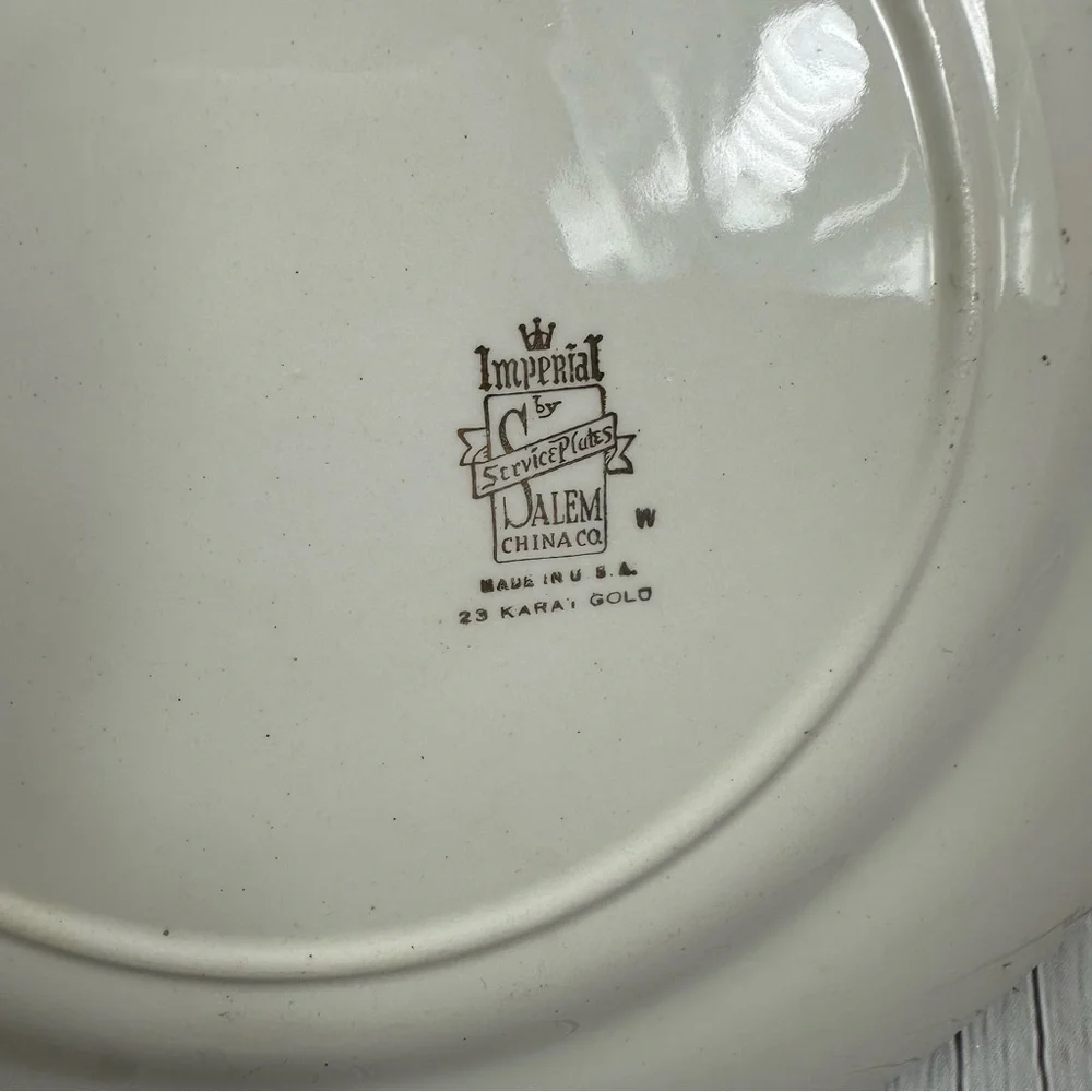 vintage Service Plate (Charger) Godey Prints Service Plates by Salem set of 2